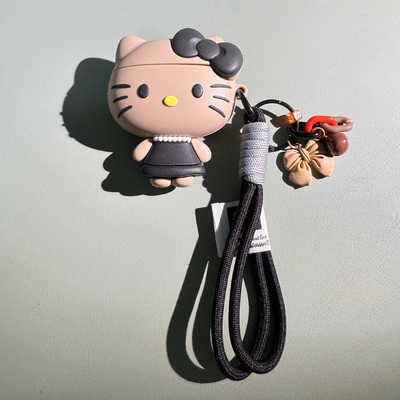 创意黑裙子凯蒂猫适用vivotws5保护套tws4壳无线蓝牙耳机套iqoo tws1 air2 pro硅胶air3pro软tw4耳机盒tws3e