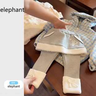 女童加绒裙裤冬装韩版儿童时髦假两件短裙长裤女宝宝保暖百搭裤子