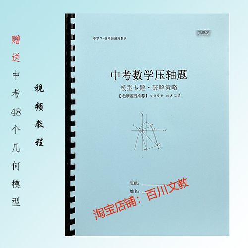 中考数学压轴题30大专题讲解初一初二初三代数几何模型解题方法本