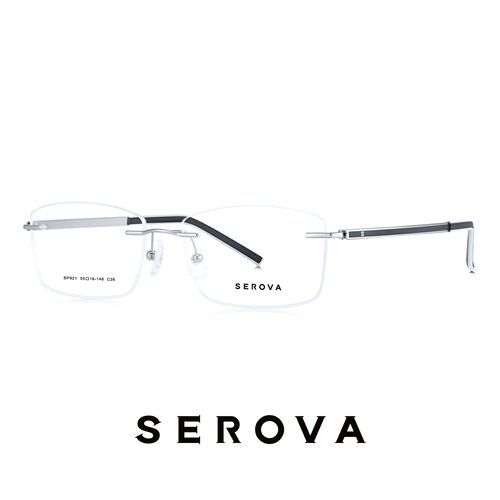 SEROVA施洛华眼镜框钛板眼镜架眼睛框无框SP921 可定制近视镜片