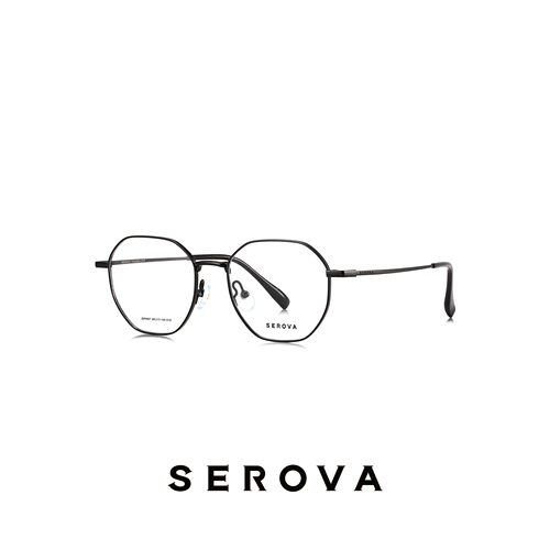 SEROVA施洛华眼镜框钛板眼镜架眼睛框多边形框SP997 可定制镜片