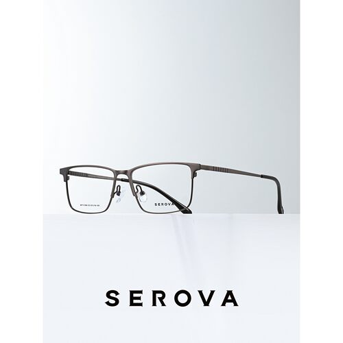 SEROVA施洛华眼镜框钛板眼镜架眼睛框商务半框SP1198 可定制镜片