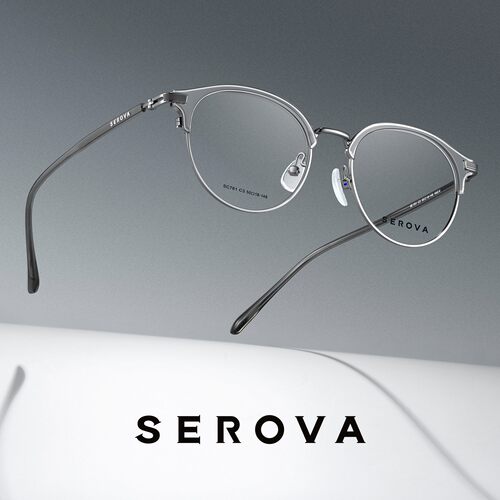 SEROVA施洛华眼镜框眼镜架眼睛框复古圆框SC761可定制近视镜片