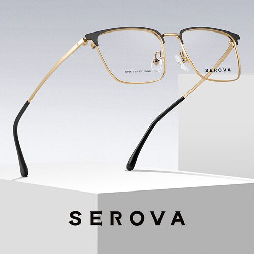 SEROVA施洛华眼镜框钛板眼镜架眼镜框眉线半框SP1171 可定制镜片