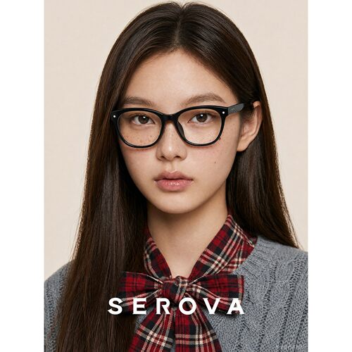 SEROVA施洛华眼镜框眼镜架眼镜框猫眼大框SF806 可定制近视镜片