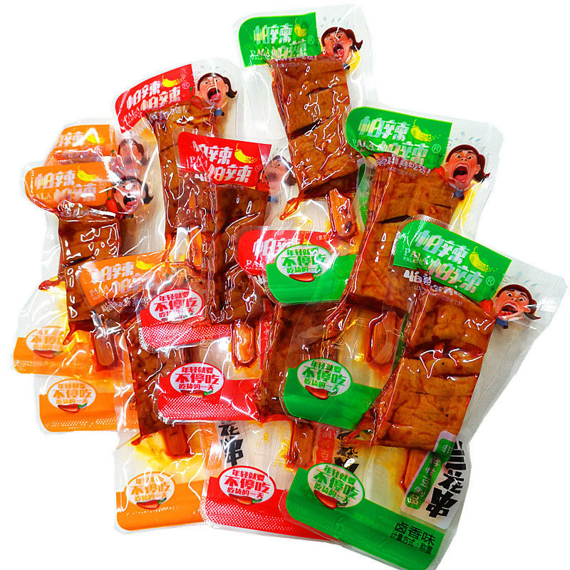 湖南特产 帕辣帕辣兰花串*500g独立包装豆腐干武冈干子休闲小零食