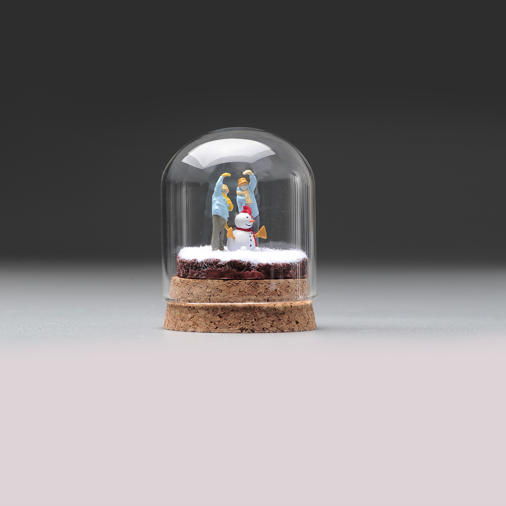 现货ANT 1/64 冬日礼物比心情侣 手工微缩模型手办树脂小人微拍摆