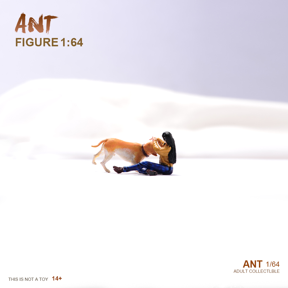 1/64女孩和狗树脂小人偶微拍件