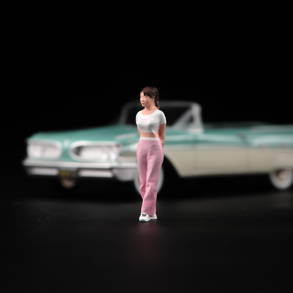 ANT 1/64 1/43 时尚清新休闲女孩微缩模型沙盘手办树脂小人偶微拍