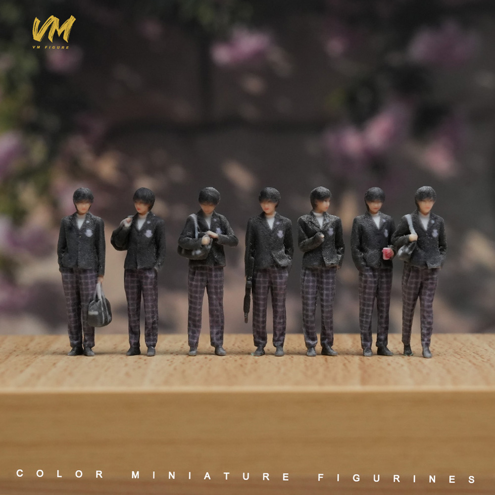 现货 1/64 西装男孩系列 微缩场景模型搭配3D彩色打印摆件人偶