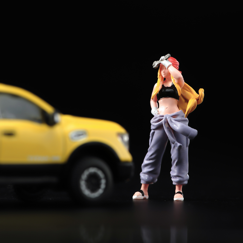 ANT 1/64 性感机车修车女孩 微缩模型沙盘手办树脂小人偶微拍