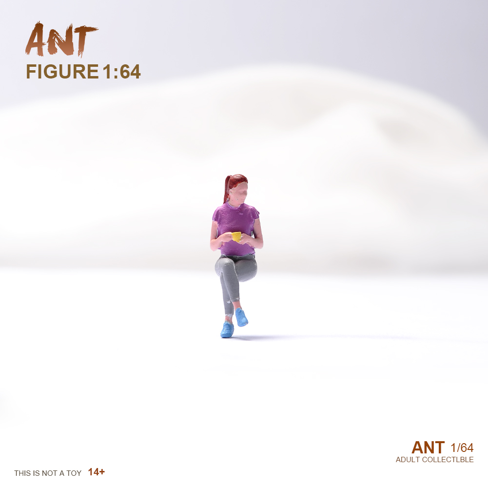 现货1/64 1/43 1/24 1/18 坐姿女孩 微缩模型场景沙盘树小人偶