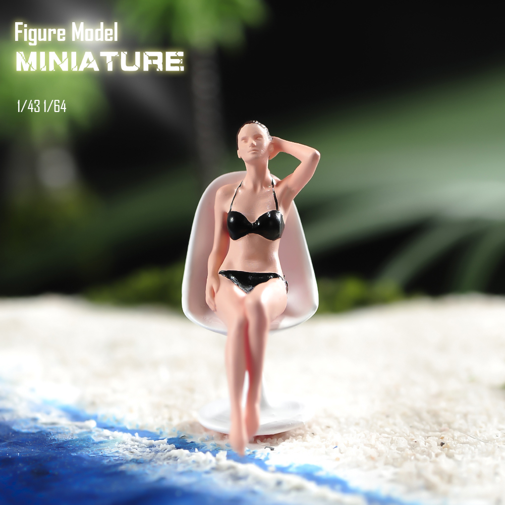 ANT 1/64 1/43 比基尼模特加椅子 涂装微缩模型手办车模场景人偶