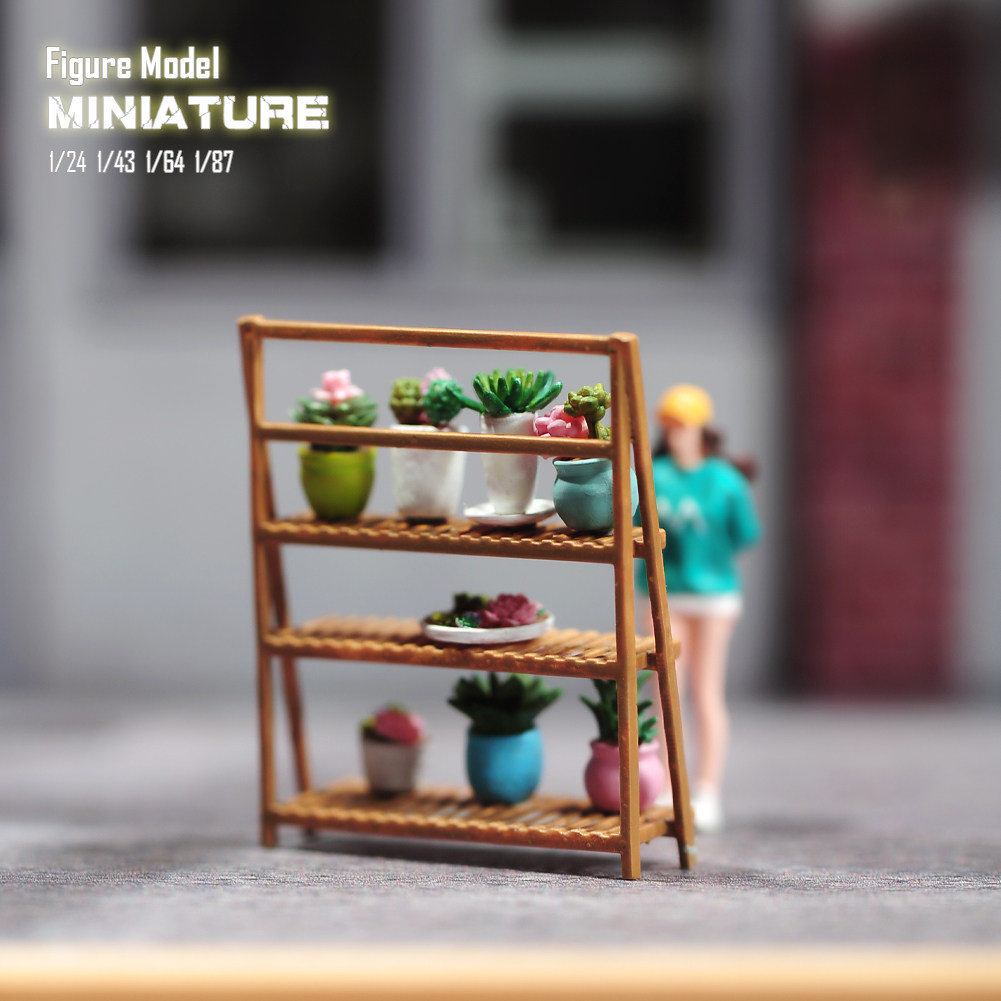 现货 1/87 1/64 1/43 1/24 盆栽 涂装彩色模型