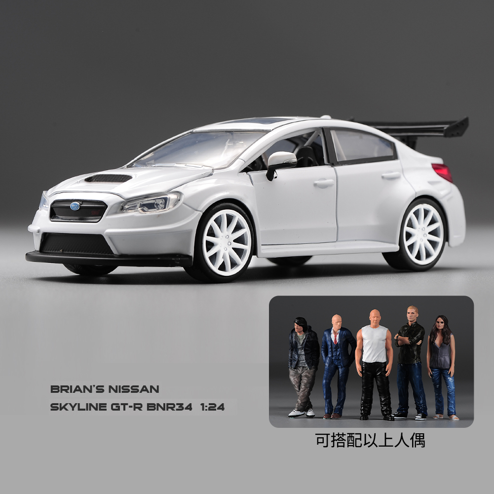 JADA佳达 1/24 合金汽车模速度与激情 斯巴鲁翼豹 Subaru WRX STI