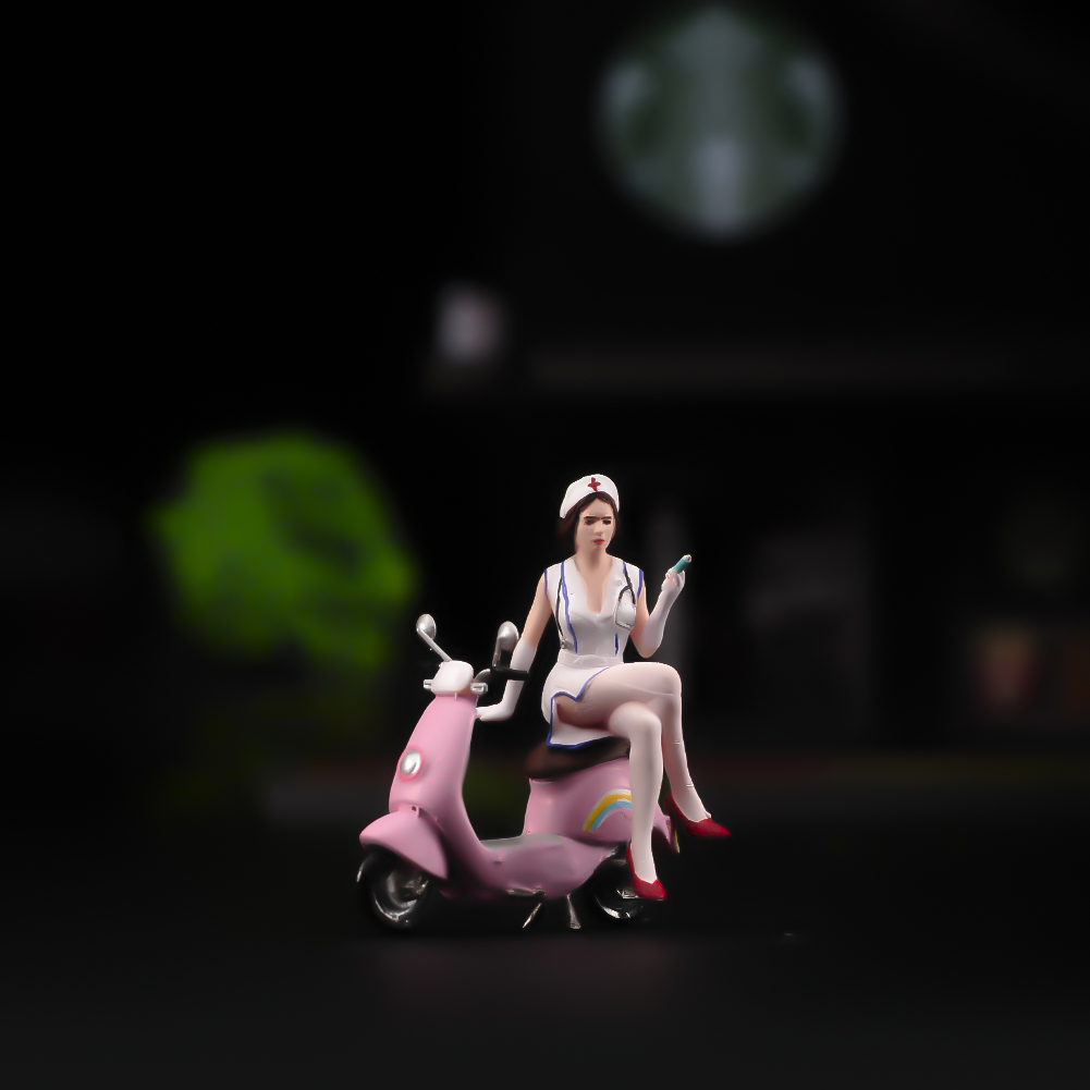 现货ANT 1/64 1/43 女护士打针医生涂装微缩模型手办车模场景人偶