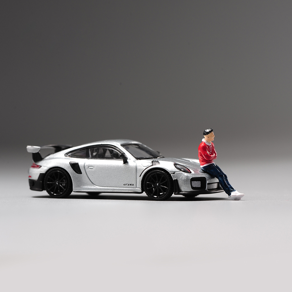 现货ANT AF202223 1/64 靠车男孩微缩模型沙盘手办树脂小人偶微拍