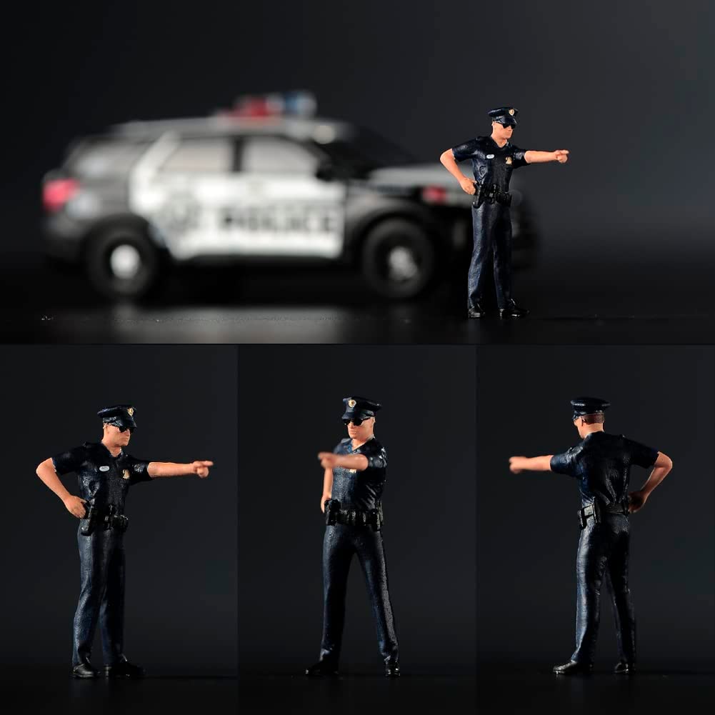 现货ANT 1/64 美国警察掏枪姿势 微缩模型沙盘手办树脂小人偶微拍