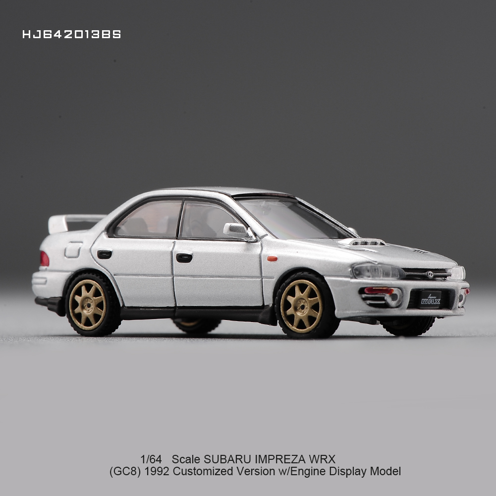 现货Hobby Japan 1/64 斯巴鲁 跑车模型 22B  银色（金色轮毂）连