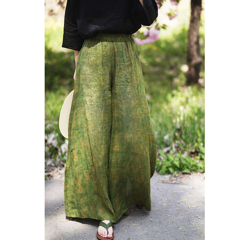 有间原创春夏文艺复古亚麻阔腿裤