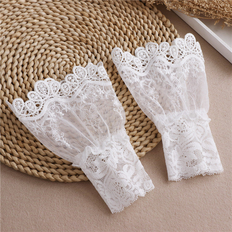 SWEATER SWEATER SWEATER INNER WOMENS FAKE SLEEVES WRIST GUARDS SLEEVE SLEEVES LACE LACE FAKE CUFFS VERSATILE WHITE LACE SHIRT SLEEVES