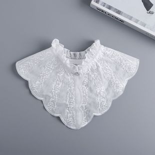 饰披肩领口防走光立领假衣领护颈 温柔刺绣木耳花边假领子洛丽塔装