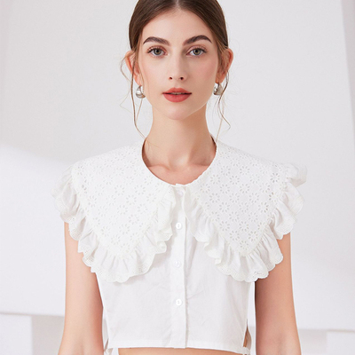 夸张大翻领衬衫女娃娃领假领子