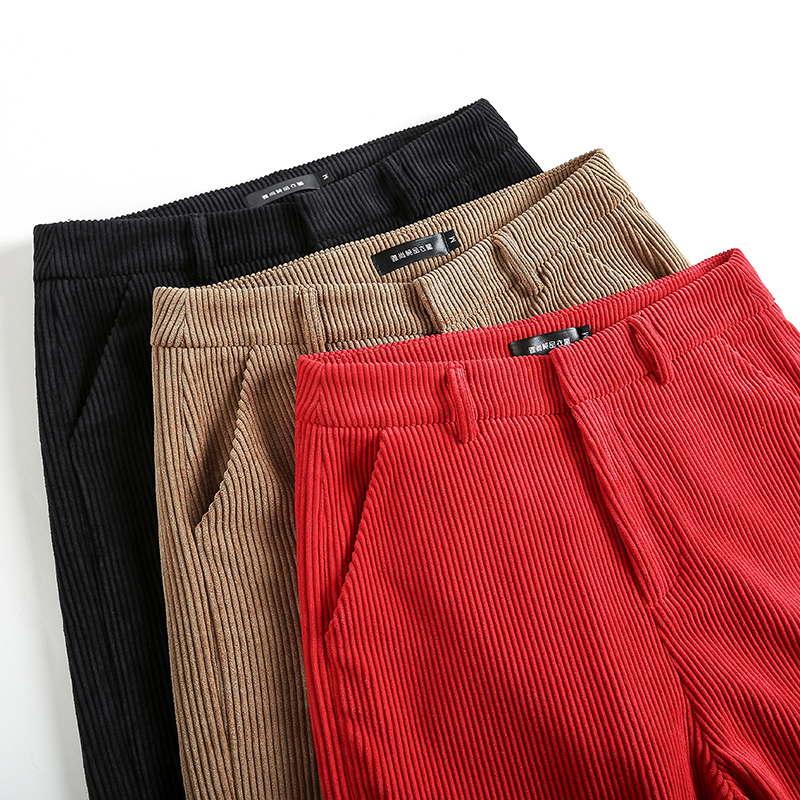 灯芯绒阔腿裤高腰垂感显瘦长裤