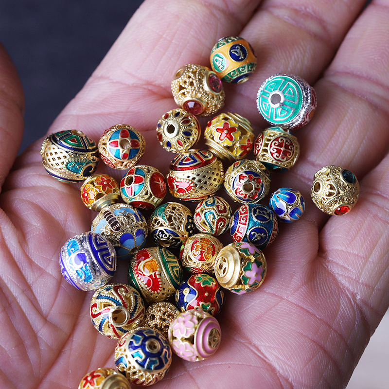 景泰蓝散珠散珠瑞晨饰品藏银新款