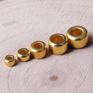 古法24K工艺黄金色苹果珠算盘珠计数器隔珠文玩手串配珠配饰隔片