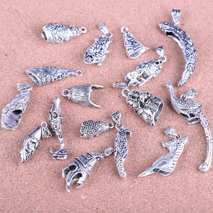 新款民族风藏獒狗牙牙套配件 藏银合金狼牙项链配饰 野猪牙牙套