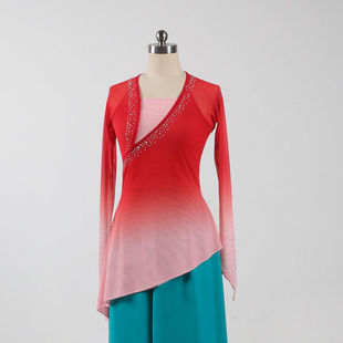 桃李杯胶州纱衣秧歌舞蹈服女练功弹力定制身韵艺考演出服基训上衣