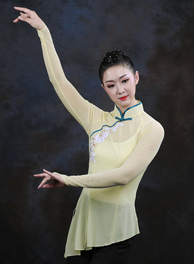 舞依艺库胶州秧歌舞蹈服女身韵练功服纱衣古典舞演出服考级基训服