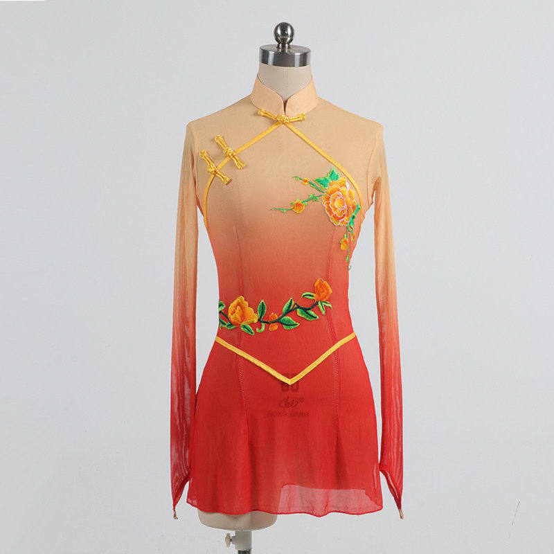 舞依艺库胶州秧歌纱衣练习服飘逸