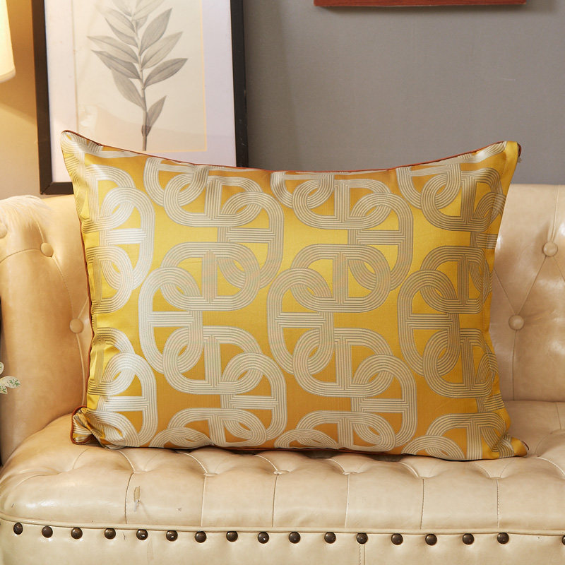 不褪色沙发长方形双面提花靠垫