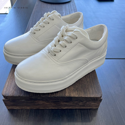 北欧简约风 品制蜡感马皮包皮底男士手工休闲鞋 男包线休闲小白鞋