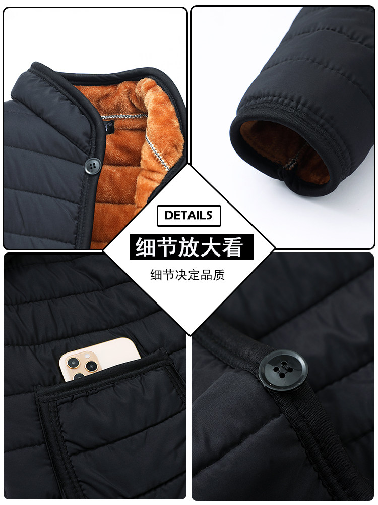 WINTER MIDDLE-AGED MALE VELVET THICKENED COTTON JACKET DAD COTTON CLOTHES MIDDLE-AGED AND ELDERLY COAT GRANDFATHER LINER OLD MAN CLOTHES MAN