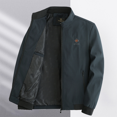 春秋爸中年男薄款夹克衫宽松