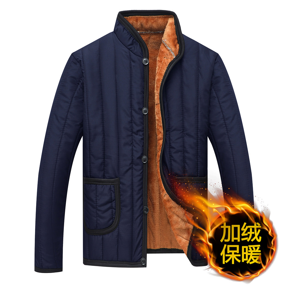WINTER MIDDLE-AGED MALE STAND-UP COLLAR PILE THICKENED COTTON CLOTHES DAD PADDED JACKET OLD MAN INNER TANK MIDDLE-AGED AND ELDERLY THERMAL UNDERWEAR MAN