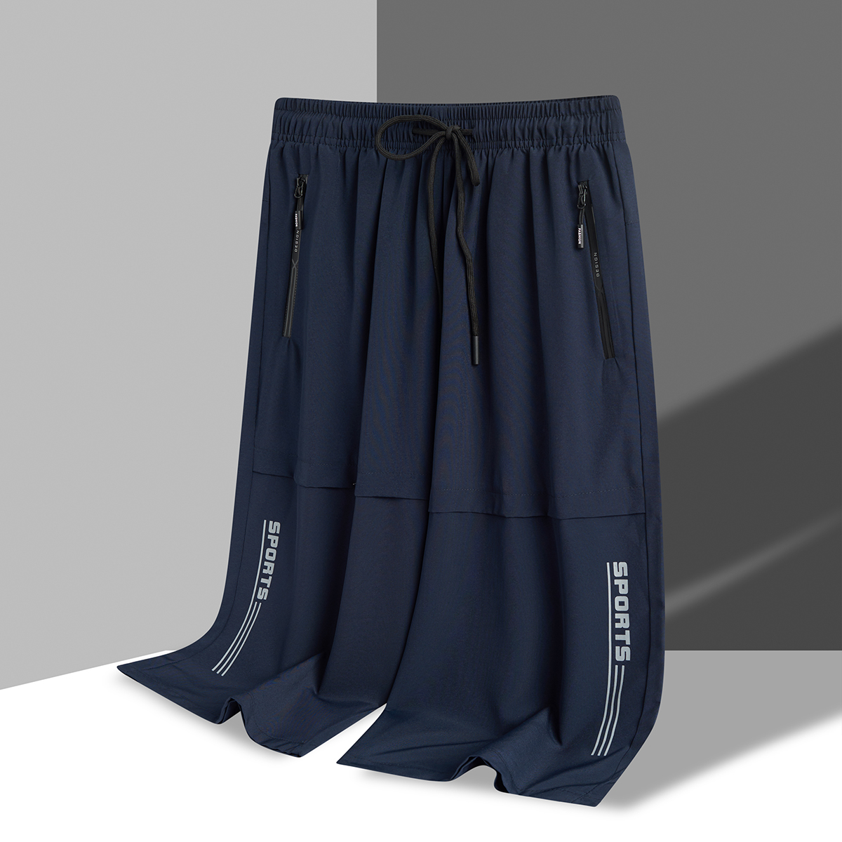 爸爸冰丝速干七分裤夏季宽松短裤