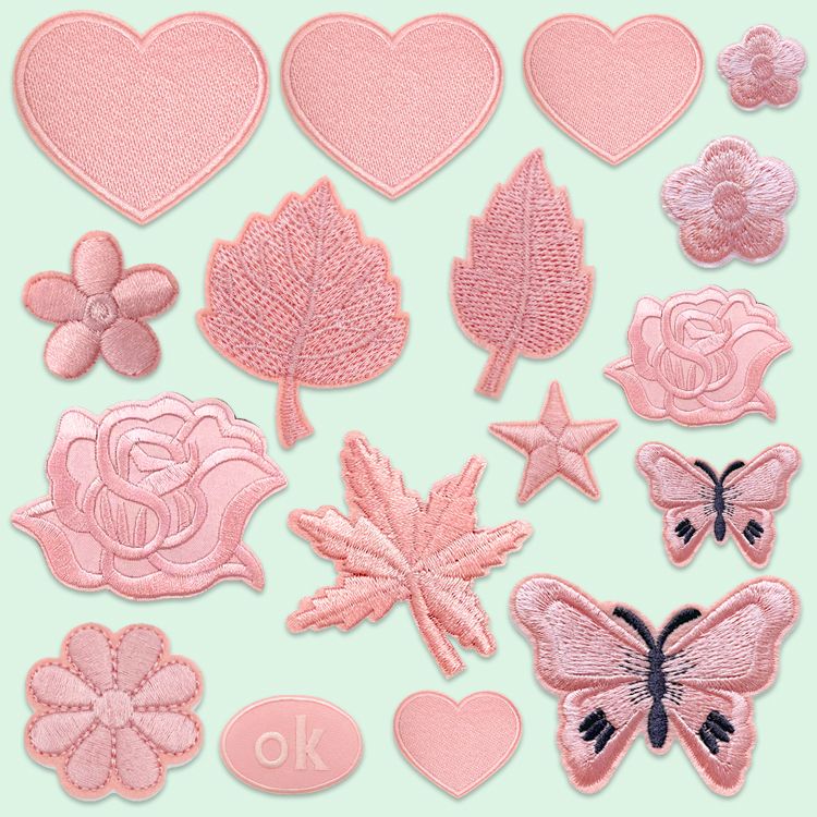 自粘藕粉色免缝布贴羽绒服衣服裤子毛衣装饰修补破洞修复无痕贴花