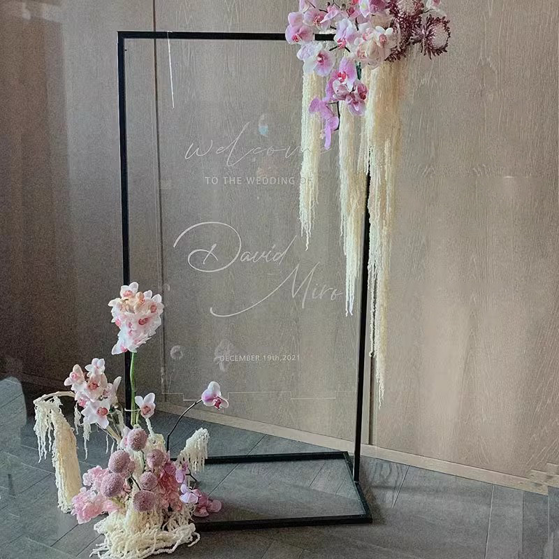 婚庆道具铁艺架子迎宾指示牌背景支架拱门鲜花架婚礼路引几何屏风