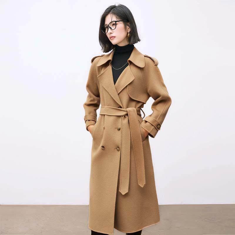 英伦风战袍风衣式双面纯羊毛大衣女长款保暖秋冬新款,女装/女士精品,毛呢外套,淘宝优惠券,粉丝福利购,淘宝优惠卷