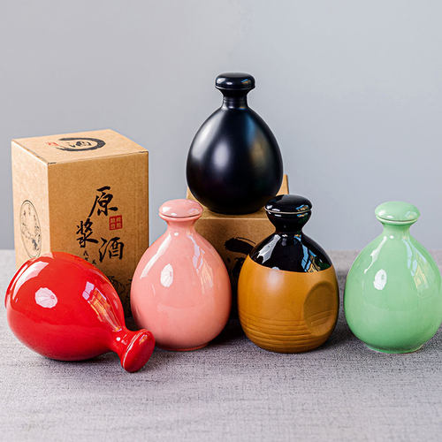 日式空瓶土陶复古小酒壶