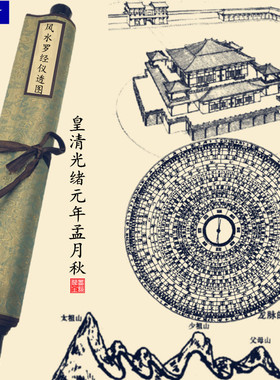 送罗盘罗经仪透解实用家居装饰挂画地理二十四山七十二局分金立向
