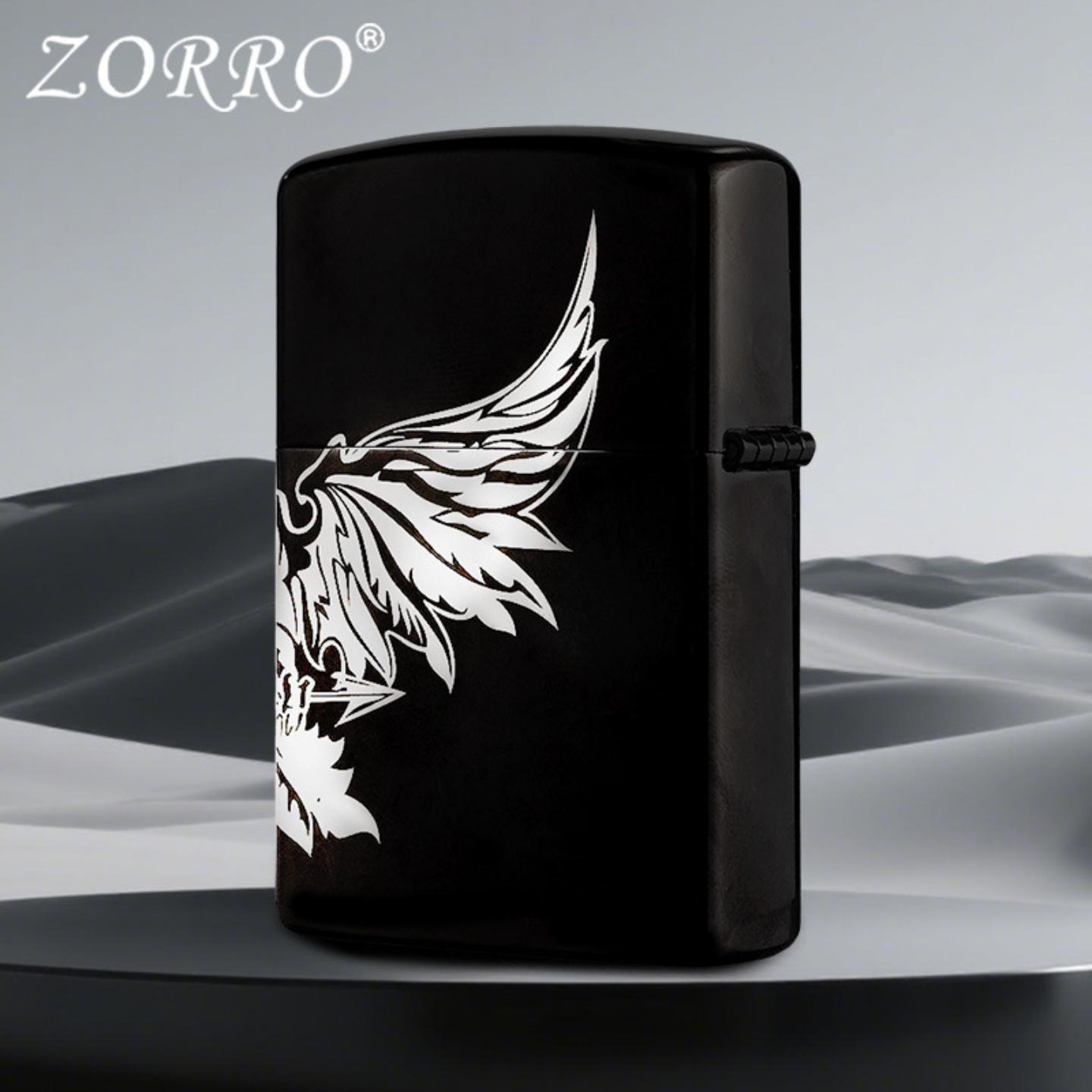 ZORRO佐罗Z8509A黑冰立体雄鹰创意个性复古砂轮煤油打火机