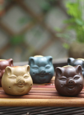 宜兴紫砂摆件水土福禄寿喜财