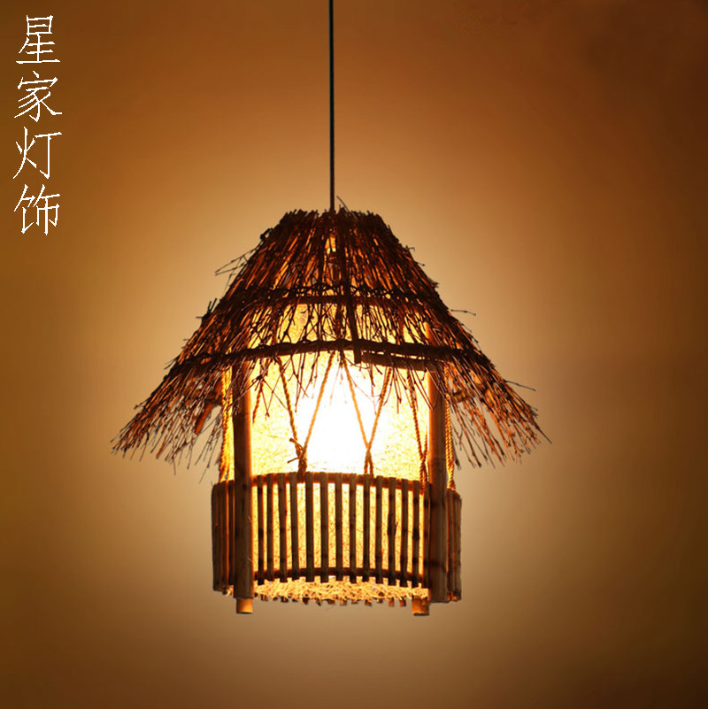 竹艺走廊过道田园风入户餐厅灯