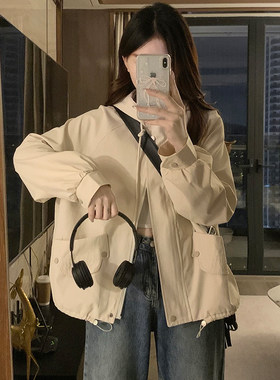 初中生工装外套女2025新款爆款高中学生少女学院风休闲冲锋衣夹克