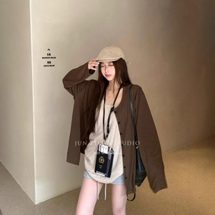 依之萌-2025新款秋天衣服套装女韩系宽松显瘦开衫外套打底内搭背